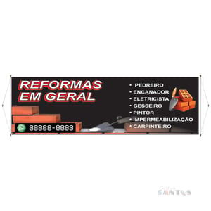 Faixa pronta Horizontal tema: Pedreiro