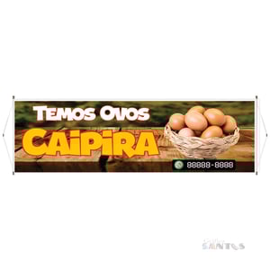 Faixa pronta Horizontal tema: Ovo Caipira