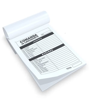 kit blocos de notas (Comanda restaurante / lanchonete ) Papel Sulfite 75g     