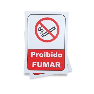 Kit Placas sinalização EM PVC PlP(364) Tema: Proibido Fumar Placa PVC    Dupla face no verso 