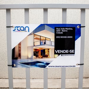 Lona Imobiliária -  Vende/Aluga Colorida 280g