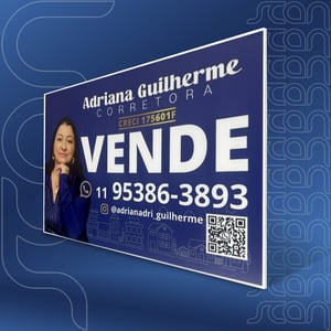 12 Placas Imobiliária Vende/Aluga Colorida  - 2mm PS (PVC) 60x40 4x0 Impressão UV  