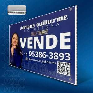 12 Placas Imobiliária Poliondas Vende/Aluga Colorida- 3mm  60x40 4x0 Impressão UV  