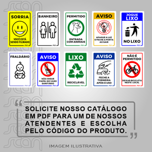 Placa Sinalização Interna PS 1mm 14x21 4x0 Impressão Uv corte reto 