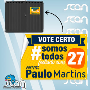 Placa de Residência para Eleição Papel Fotográfico Sintético 48x36  Impressão Uv Refile + Furo 