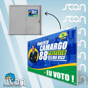 Placa de Residência para Eleição Poliondas 48x36  Impressão Uv Refile + Furo 