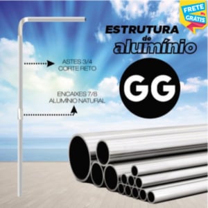 HASTE WIND FULL (GG) ESTRUTURA DESMONTÁVEL 3.20M X 0.65M COR NATURAL TUBOS DE ALUMÍNIO 3/4 EMBALAGEM FRETE GRÁTIS NAS COMPRAS ACIMA DE 100,00, CONSULTE AS REGIÕES.