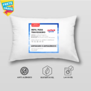 REFIL PARA TRAVESSEIRO FIBRA VIRGEM DE SILICONE ANTIALÉRGICO 70CM X 50CM BRANCA TECIDO TACTEL ENCHIMENTO 1000GR / SUPER MACIA FRETE GRÁTIS NAS COMPRAS ACIMA DE 100,00, CONSULTE AS REGIÕES.