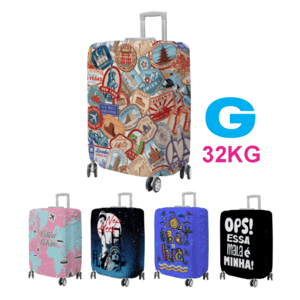 CAPA PARA MALAS (G) ACTIVE UV 50+  0.180 kg/m2 65CM X 42CM IMPRESSÃO ULTRA-HD EPSON CAVIDADES PARA ALÇAS FECHO DE ABERTURA 🚚 FRETE E ARTE GRÁTIS PARA O ESTADO DE SÃO PAULO!