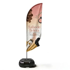 Wind Banner Completo Profissional Personalizado (G) TECIDO TECNOSPORT 100% SINTÉTICO 2.90M X 0.65M DUPLA-FACE | IMPRESSÃO ULTRA-HD EPSON ESTRUTURA DE ALUMÍNIO DESMONTÁVEL FACA | PENA | VELA | ÂNGULO / BASE TITAN BLACK 🚚 FRETE E ARTE GRÁTIS PARA O ESTADO DE SÃO PAULO!