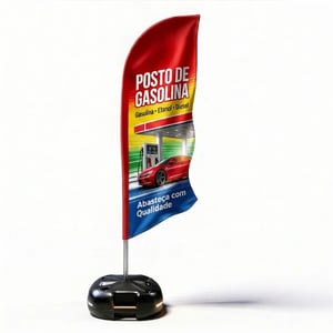 Wind Banner Completo para Promoções (M) TECIDO TECNOSPORT 100% SINTÉTICO 2.45M X 0.65M DUPLA-FACE | IMPRESSÃO ULTRA-HD EPSON ESTRUTURA DE ALUMÍNIO DESMONTÁVEL FACA | PENA | VELA | ÂNGULO / BASE TITAN BLACK 🚚 FRETE E ARTE GRÁTIS PARA O ESTADO DE SÃO PAULO!