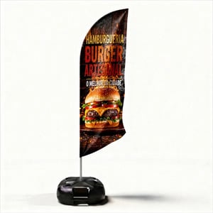 Wind Banner Completo para Divulgação Externa (GG) TECIDO TECNOSPORT 100% SINTÉTICO 3.45M X 0.65M DUPLA-FACE | IMPRESSÃO ULTRA-HD EPSON ESTRUTURA DE ALUMÍNIO DESMONTÁVEL FACA | PENA | VELA | ÂNGULO / BASE TITAN BLACK 🚚 FRETE E ARTE GRÁTIS PARA O ESTADO DE SÃO PAULO!