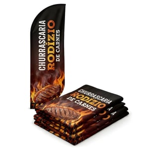 Tecido Wind Banner com Acabamento Profissional (G) TECIDO TECNOSPORT 100% SINTÉTICO 2.45M X 0.65M IMPRESSÃO ULTRA-HD EPSON DUPLA-FACE COSTURA INTERNA / FACA | PENA | VELA | ÂNGULO FRETE E ARTE GRÁTIS PARA O ESTADO DE SÃO PAULO!