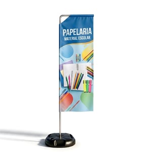 Wind Banner Full Alta Durabilidade (P) TECIDO TECNOSPORT 100% SINTÉTICO 2.15m x 0.65m DUPLA-FACE | IMPRESSÃO ULTRA-HD EPSON ESTRUTURA DE ALUMÍNIO DESMONTÁVEL RETANGULAR / Base Titan Black Modelo Maleta com Alça 🚚 FRETE E ARTE GRÁTIS PARA O ESTADO DE SÃO PAULO!