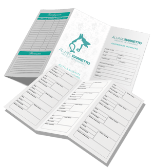 Cartão de Vacina Papel offset 180G 200X280MM - 4X4 PAPEL OFFSET 180G 200x280MM 4x4 Sem Verniz 2 Dobras 