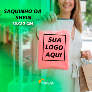 SAQUINHO DA SHEIN PERSONALIZADO 15X20 CM PLÁSTICO 15X20 CM 1X1 Sem verniz Sem acabamento 