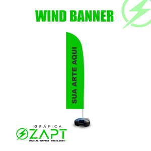 Wind Banner Haste aço galvanizado, Base em plástico e Furo Central 7/8. Alturas: 2,40 4x0 ou 4x4  Base de Sustentação em plástico Modelo e cor de base pode variar de acordo com estoque.