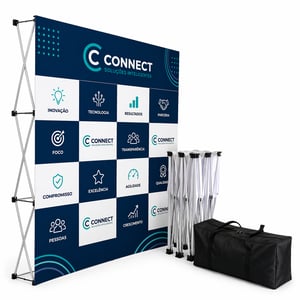 Backdrop Pop-Up Tecido - Semi-automático