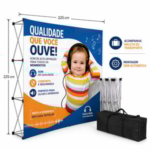 Backdrop Pop-Up Tecido - Semi-automático