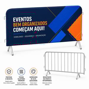 Capa de Proteção de Gradil Elastano 300x125cm Elastano 300x125cm 4x4 Sublimação Total Frente e Verso  