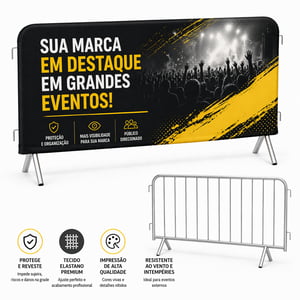 Capa de Proteção de Gradil Elastano 200x125cm Elastano 200x125cm 4x4 Sublimação Total Frente e Verso  