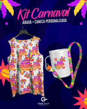 KIT ABADA + CANECA DE ALUMINIO + TIRANTE PERSONALIZADO   4X0 IMPRESSÃO DIGITAL  
