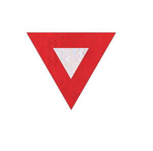 Adesivo Refletivo - R-2 - dê a preferência Adesivo Prismático Grau Engenharia 45x45cm 4x0 Laminado  