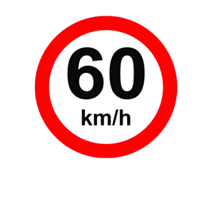 Adesivo Refletivo - R-19 - velocidade máxima permitida 60 km/h  Adesivo Prismático Grau Engenharia 51x51cm 4x0   
