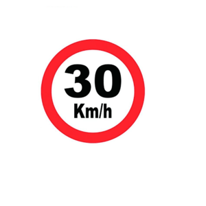 Adesivo Refletiva - R1 - Velocidade 30 km Adesivo Prismático Grau Engenharia 51x51cm 4x0 Laminado  