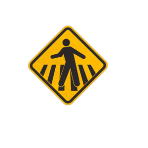 Adesivo Comercial Refletivo - A-32b - Passagem de Pedestre Adesivo Comercial 51x51cm 4x0 Laminado  
