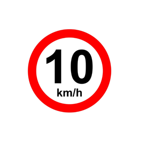 Adesivo Refletivo - R-19 - velocidade máxima permitida 10 km/h  Adesivo Prismático Grau Engenharia 51x51cm 4x0 Laminado  