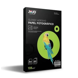 Papel Fotográfico Adesivo Papel Fotográfico A4 (210x297mm) Sem impressão Glossy Adesivo 135g Pacote com 20 folhas