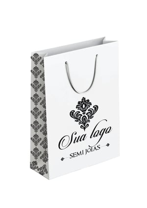 SACOLAS DE PAPEL TAMANHO P (A8) EM PAPEL SULFITE, FUNDO BRANCO Papel Sulfite 180g 10X12X5cm 4x0 Sem Revestimento ALÇA CORDÃO TRADICIONAL 