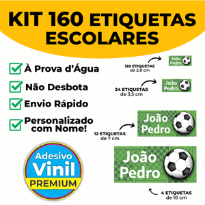 Kit 160 Etiquetas Escolares Personalizadas | À Prova d’Água | Vinil Premium Adesivo Vinil 30x42cm Colorido  Recorte Eletrônico 