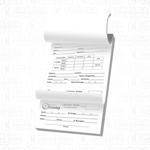 Talões de Pedido Sem Numeração • Sulfite 75g 10x14cm • Uma cor • Sem enobrecimento • Corte Reto • Impressão Offset