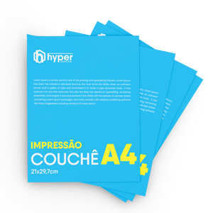 Impressão á Laser     - Couchê | A4  A4 (21x29,7cm)   Corte Reto 