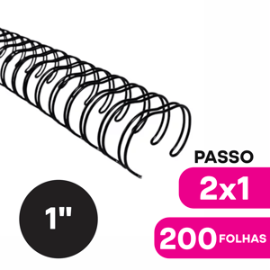 Encadernação Wire-o | Até 200 Folhas Wire-o 1 A4  Metal Passo 2x1 Capa: Transparente | Contracapa: Preto