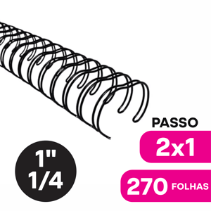 Encadernação Wire-o | Até 270 Folhas Wire-o 1 1/4 A4  Metal Passo 2x1 Capa: Transparente | Contracapa: Preto