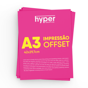 Impressão Laser | Offset | A3  A3 (42x29,7cm)   Corte Reto 