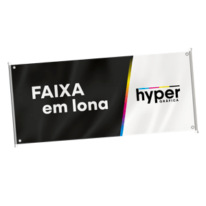 Faixa em Lona Lona 440g    Madeiras nas Laterais Ponteira + Cordão