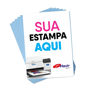 Impressão Sublimática Papel Fundo Azul A4 (21,29,7cm)   Corte Reto 