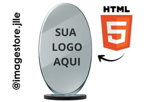 Troféu Acrilico Oval Acrilico Transparente 3mm  4x0 Adesivo Vinil Impresso Corte reto Material Montavel