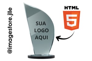 Troféu Acrilico Gota Acrilico Transparente 3mm  4x0 Adesivo Vinil Impresso Corte reto Material Montavel