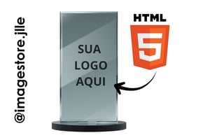 Troféu Acrilico Retangular Acrilico Transparente 3mm  4x0 Adesivo Vinil Impresso Corte reto Material Montavel