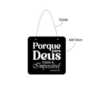 Placa Decorativa Para Porta | Lucas 1:37