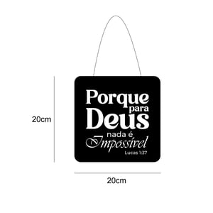 Placa Decorativa Para Porta | Lucas 1:37
