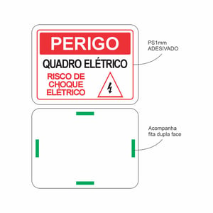 Placa de sinalização - Perigo - Kit com 5 e 10 unidades