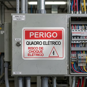 Placa de sinalização - Perigo - Kit com 5 e 10 unidades