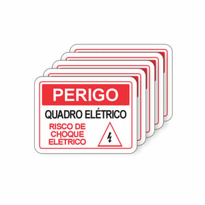 Placa de sinalização - Perigo - Kit com 5 e 10 unidades