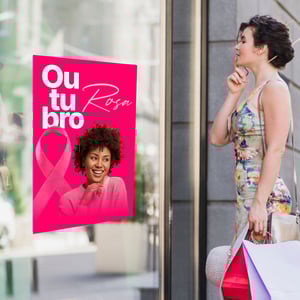 Adesivo Vitrine Divulgação Outubro Rosa